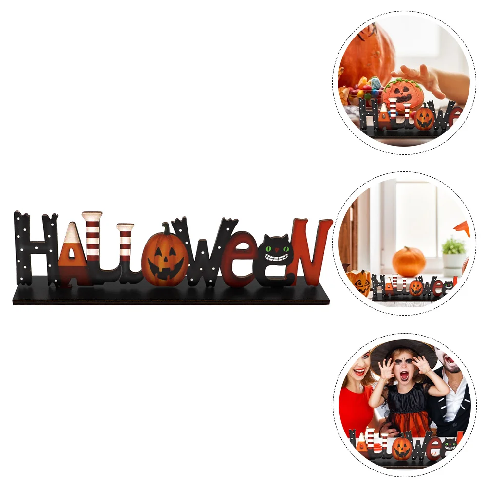 

Party Layout Prop Halloween Ornaments Decorations Wooden Adornment Pumpkin Welcome Signs