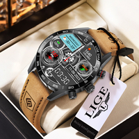 LIGE 2024 New Rugged Military GPS Smart Watch Men AMOLED HD Screen Heart Rate Bluetooth Call Waterproof Outdoor SmartWatch