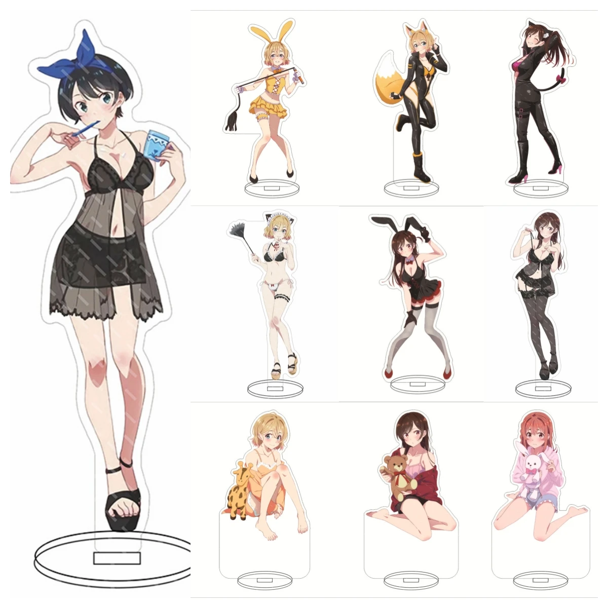 Q Edition Figure Acrylic Stand Cosplay Nanami Ruchia Lucia Hanon Hosho Model Plate  Props Desk Decorative Fans Gift