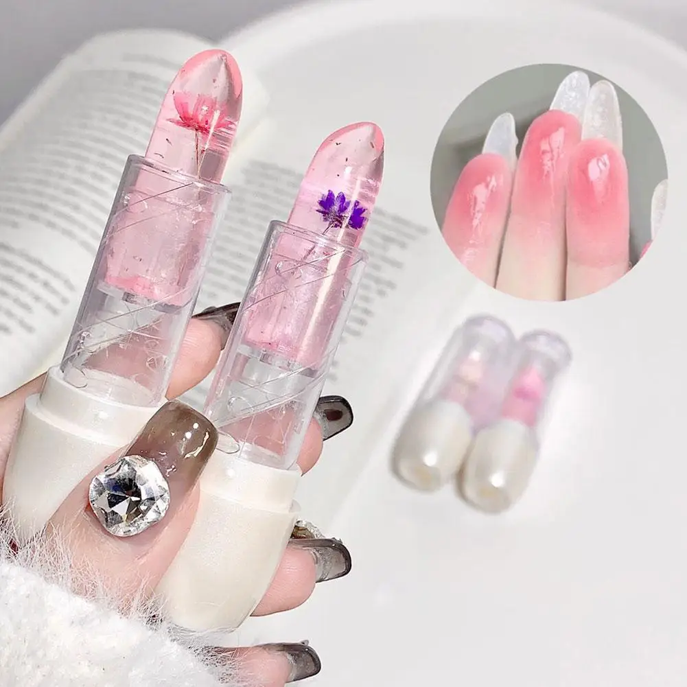 Flower Transparent Lipstick Moisturizer Crystal Jelly Changing Color Mirror Care Lips Balm Lip Temperature Water Makeup B0r9