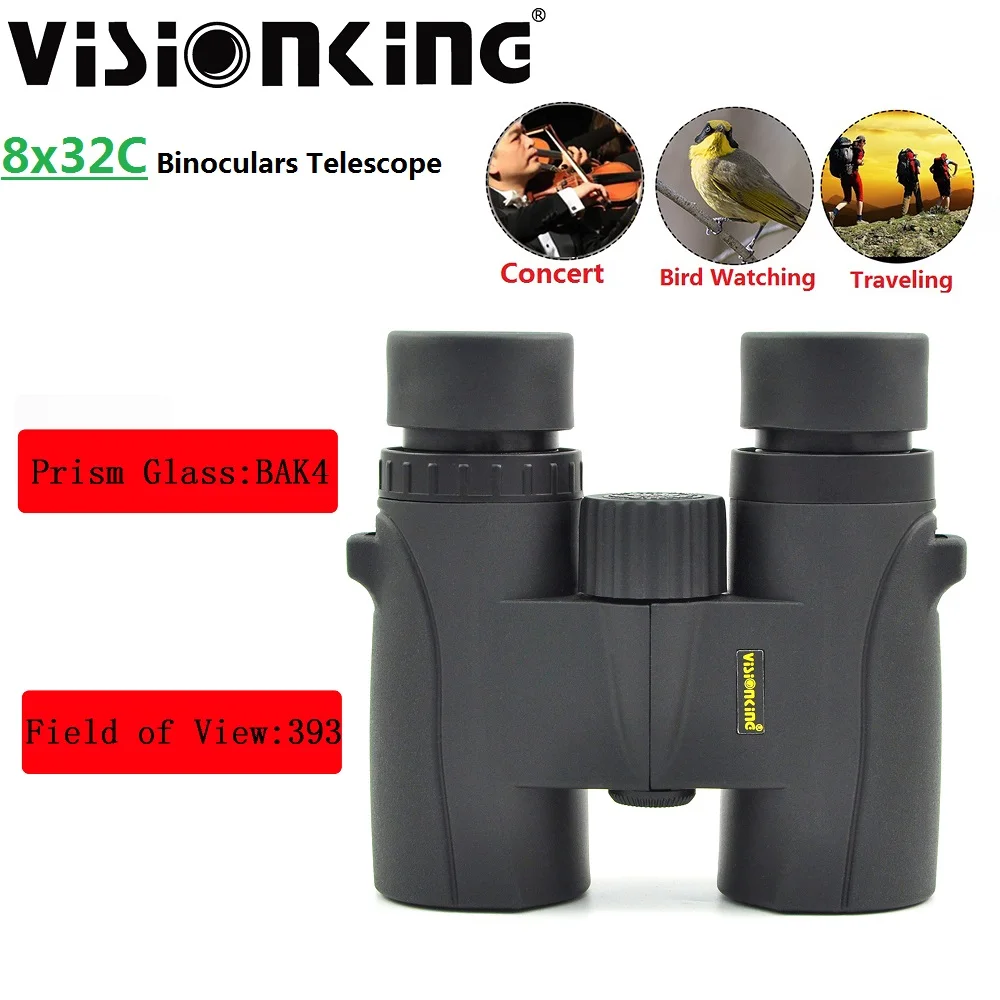 Visionking-binoculares De Caza Bak4, prismáticos profesionales De alta potencia, impermeables, 8x32, para observación De aves al aire libre