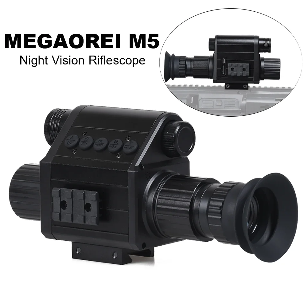 

Megaorei M5 Integrated Night Vision Riflescope Hunting Camera HD 1080P Wildlife Video Photo Record Night Vision Rail Mounting