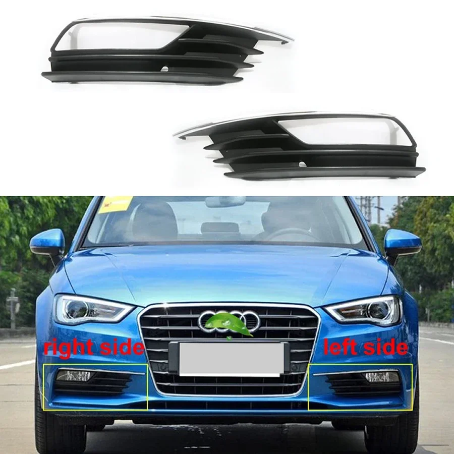 

For Audi A3 2014-2016 Sedan Car Accessories Fog Light Cover Vent Grille Auto Front Bumper Driving Fogs Lamp Cover