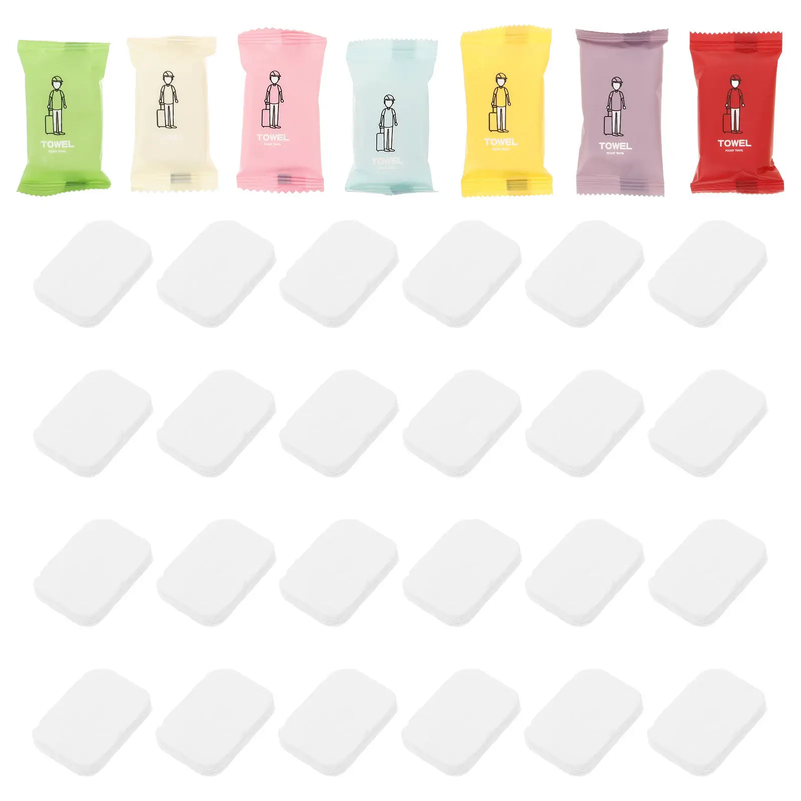 70Pcs Portable Compressed Towel Tablets Thick Large Disposable Face Body Towels Individually Packaged Travel Camping Hiking Mini