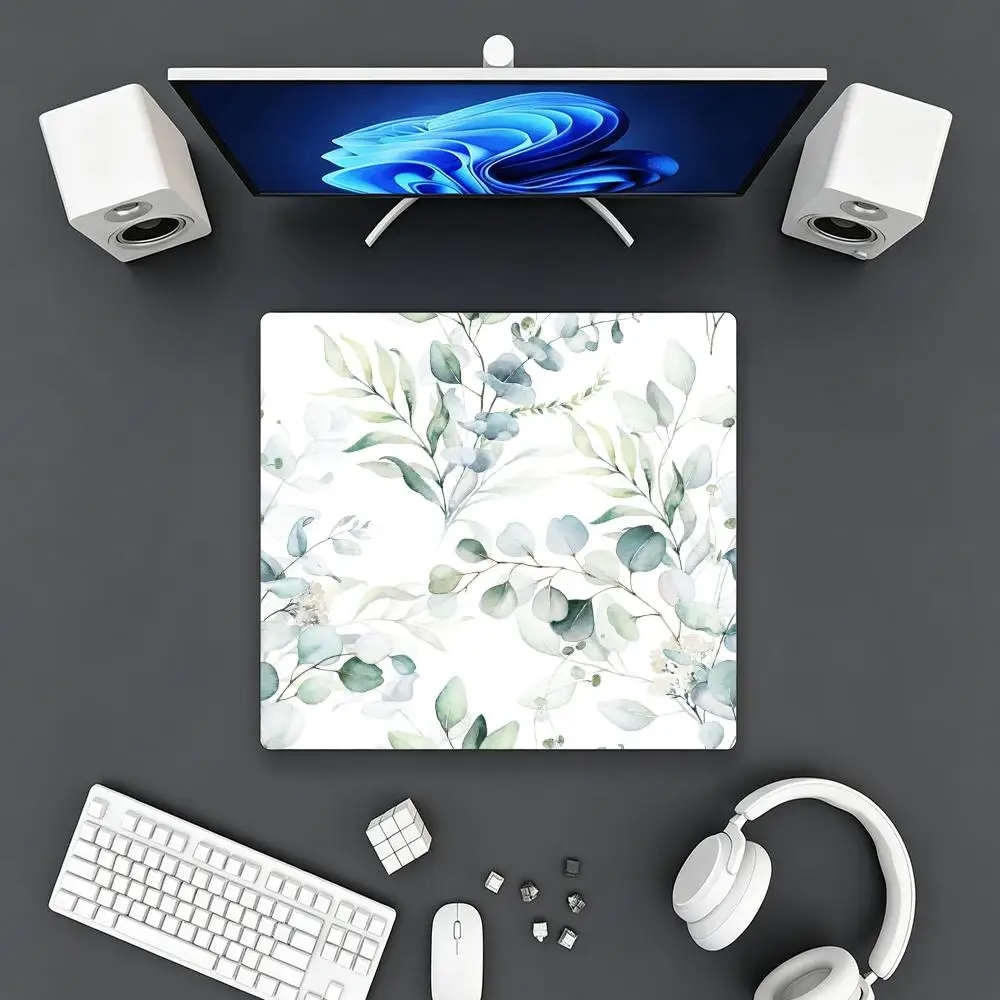 

Watercolor Peony Pattern Large Mousepad, Durable Hemmed Edge Anti‑Slip Keyboard Pad