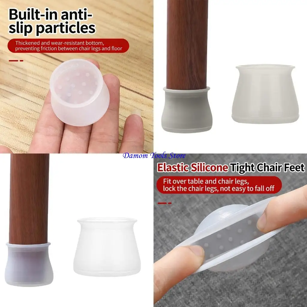 57BE Wear Resistant Silicone Furniture Leg Protectors Cover Long Lasting Floor Guard for Chairs Tables in Office and Home