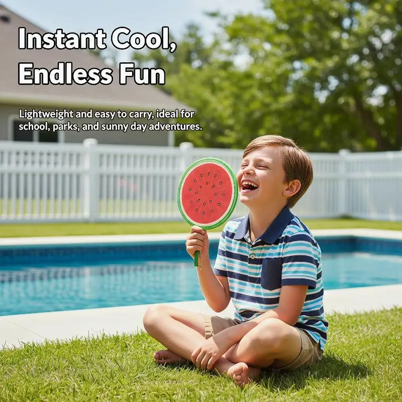Portable Round Foldable Hand Fan Cute Cartoon Design Lightweight Handheld Cooling Fan for Summer Outdoor Travel image 4