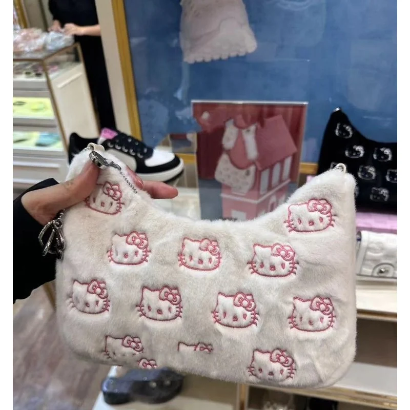 

Genuine Cute Cartoon Underarm Bag Sanrio Kawaii Hello Kitty Large Capacity Tote Bag Portable Printed Lower Shoulder Bag