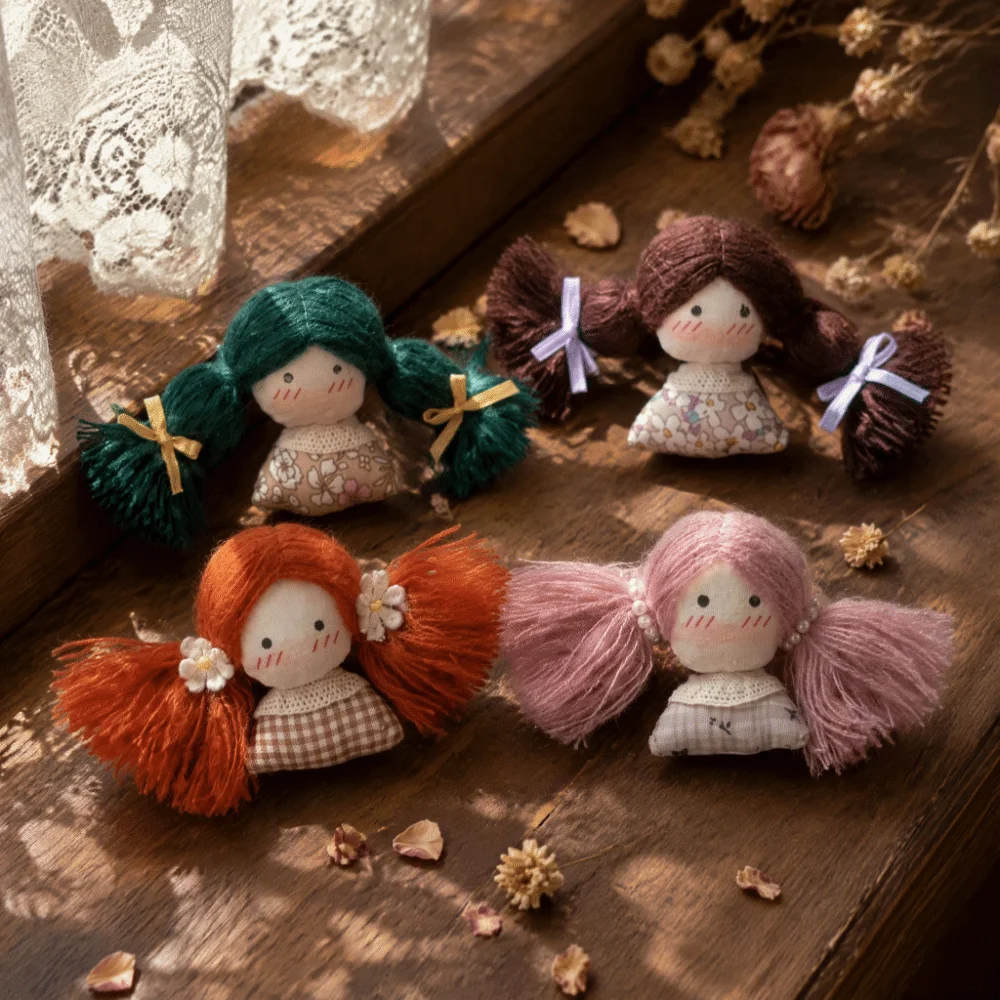 Korean Fabric Handmade Braid Girl Versatile Fabric Girl Premium Quality Fabric Cotton Filled Mini Cartoon Hair Accessory