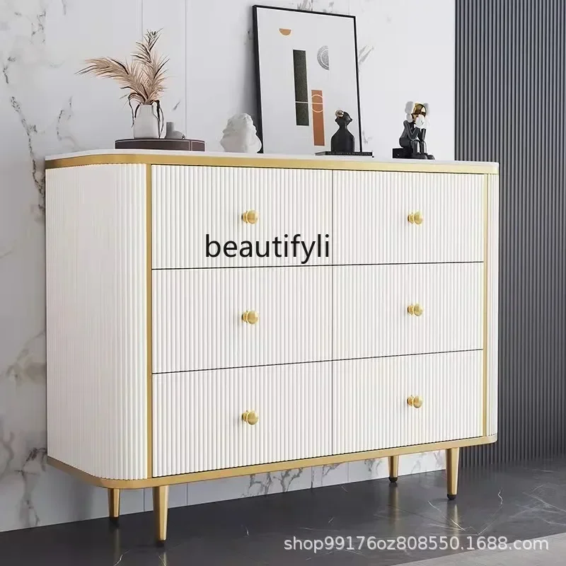 chest of drawers light luxury simple decorative cabinet living room slate storage six-bucket drawer locker