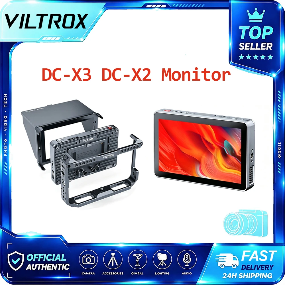 Viltrox Portable DC-X3 DC-X2 Touch Screen Camera Monitor 6 Inch 4K 2000 Nits 1080P IPS HMDI SDI HD FHD Monitor With Cage