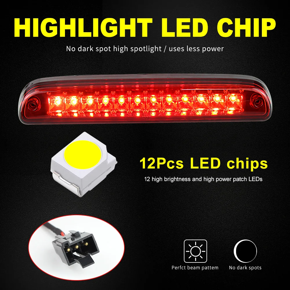 LED 포드 레인저 F250 슈퍼 듀티 F350 F450 F550 화물 DRL 차량용 추가 후방 하이 마운트 정지 램프, 3 번째 브레이크 라이트