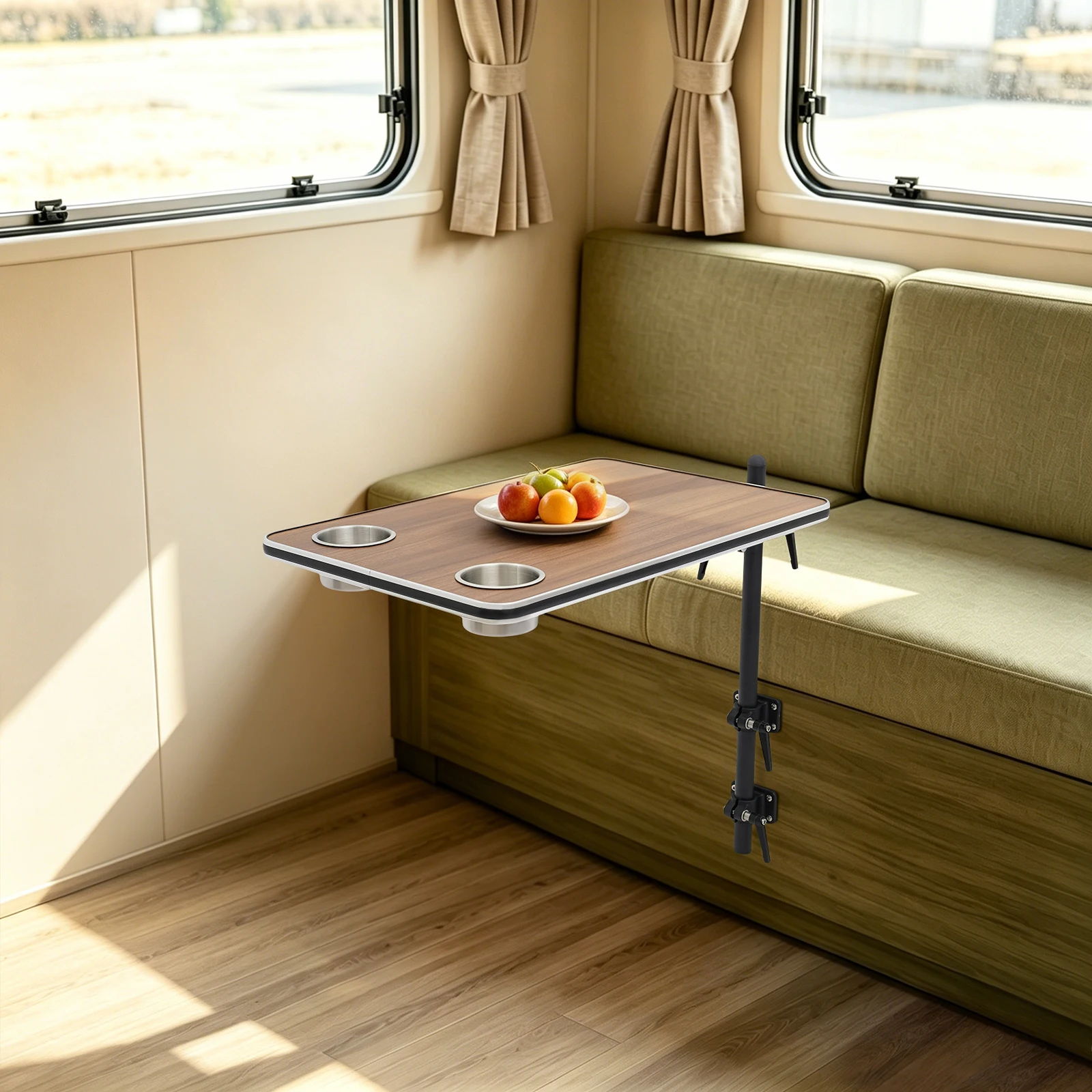 RV Tischbein Tischplatte Set 360 °   Drehbarer Tisch mit Getränkehaltern, RV-Tisch für Wohnmobil, Wohnwagen, Boot, Yacht