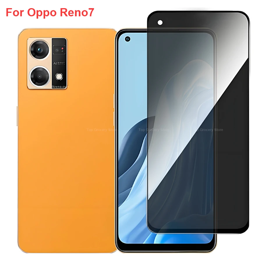 Para Oppo Reno7 CPH2363 Protector de pantalla de vidrio templado antiespía de privacidad Compatible con OppoReno7 película de pantalla de teléfono de cubierta completa