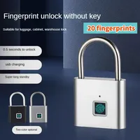 Smart Fingerprint Padlock Waterproof Biometric Fingerprint Keyless Door Lock USB Rechargeable Security Padlock for House Unlock