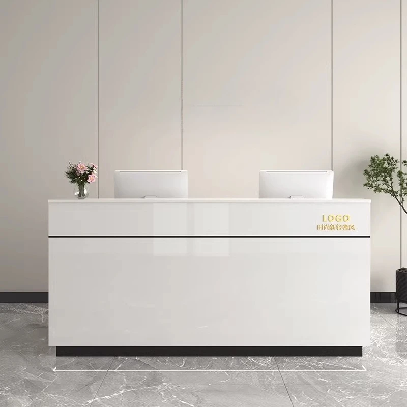 

Hairdressing Wooden Reception Desk Office White Corner Reception Desk Restaurant Bancone Per Negozio Industrial Furniture