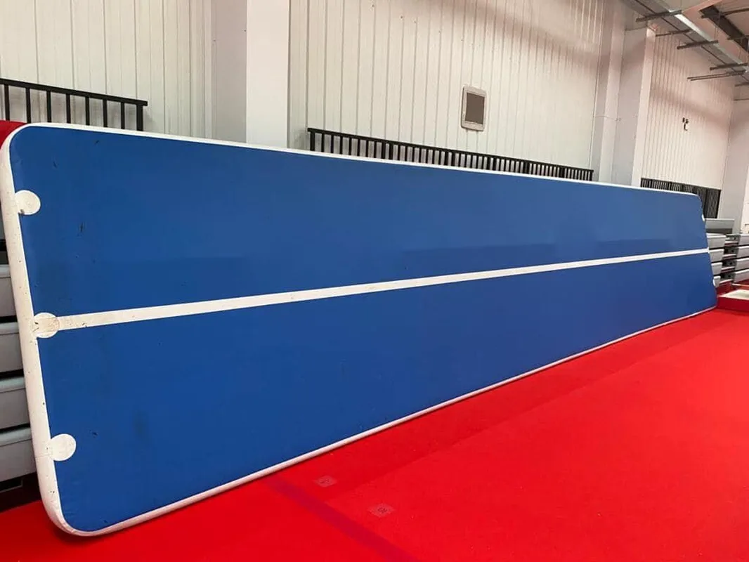 HIBADOU Tapis de gymnastique gonflable-piste d'air culbutage 11x2x0.2m tapis de sol gonflable tapis d'air de gymnastique avec pompe