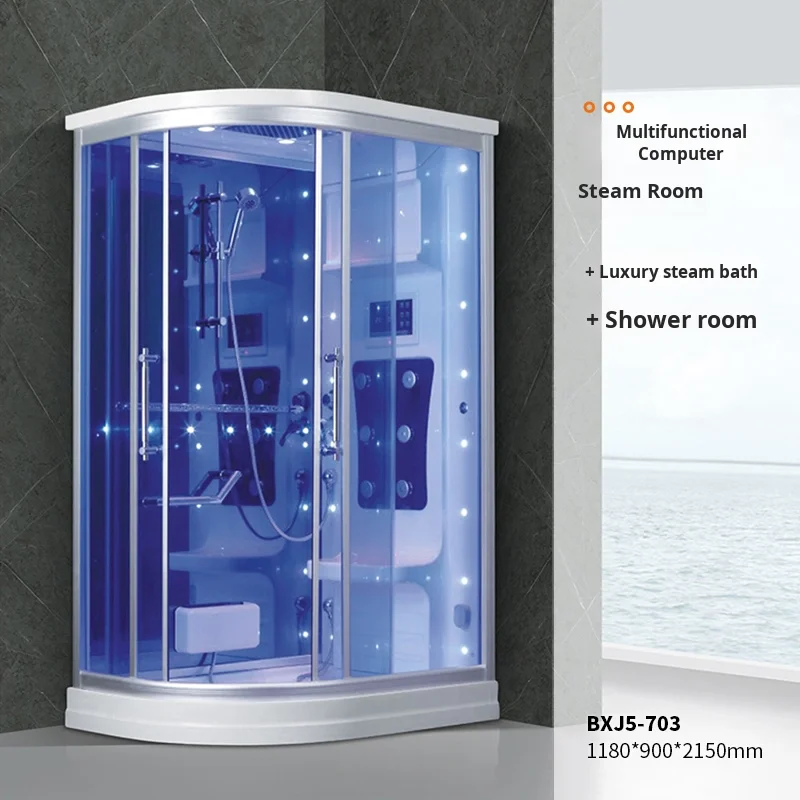 Luxury Modern Polished Steam Room Shower Partition Square Sliding Open Style Dry and Wet Separation for Home Hotel Bathroom