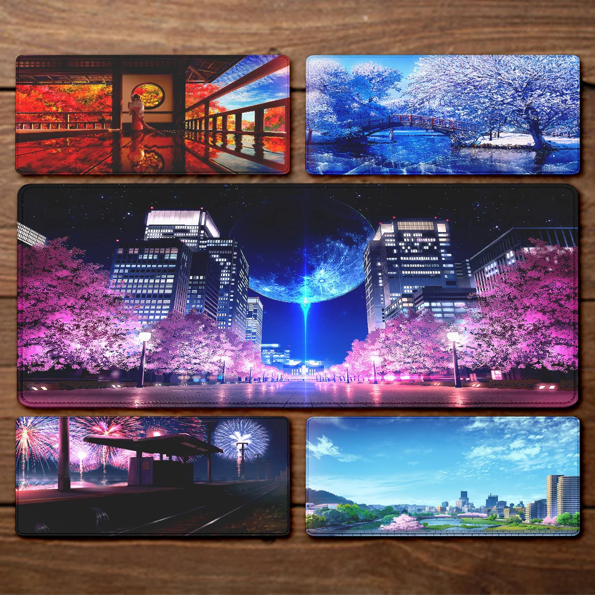 

Anime scenery XXL teclado PC Rubber Mice Mat Anime Table Mat HD Print LockEdge beautiful scenery Mousepad Desktop Decorative Mat