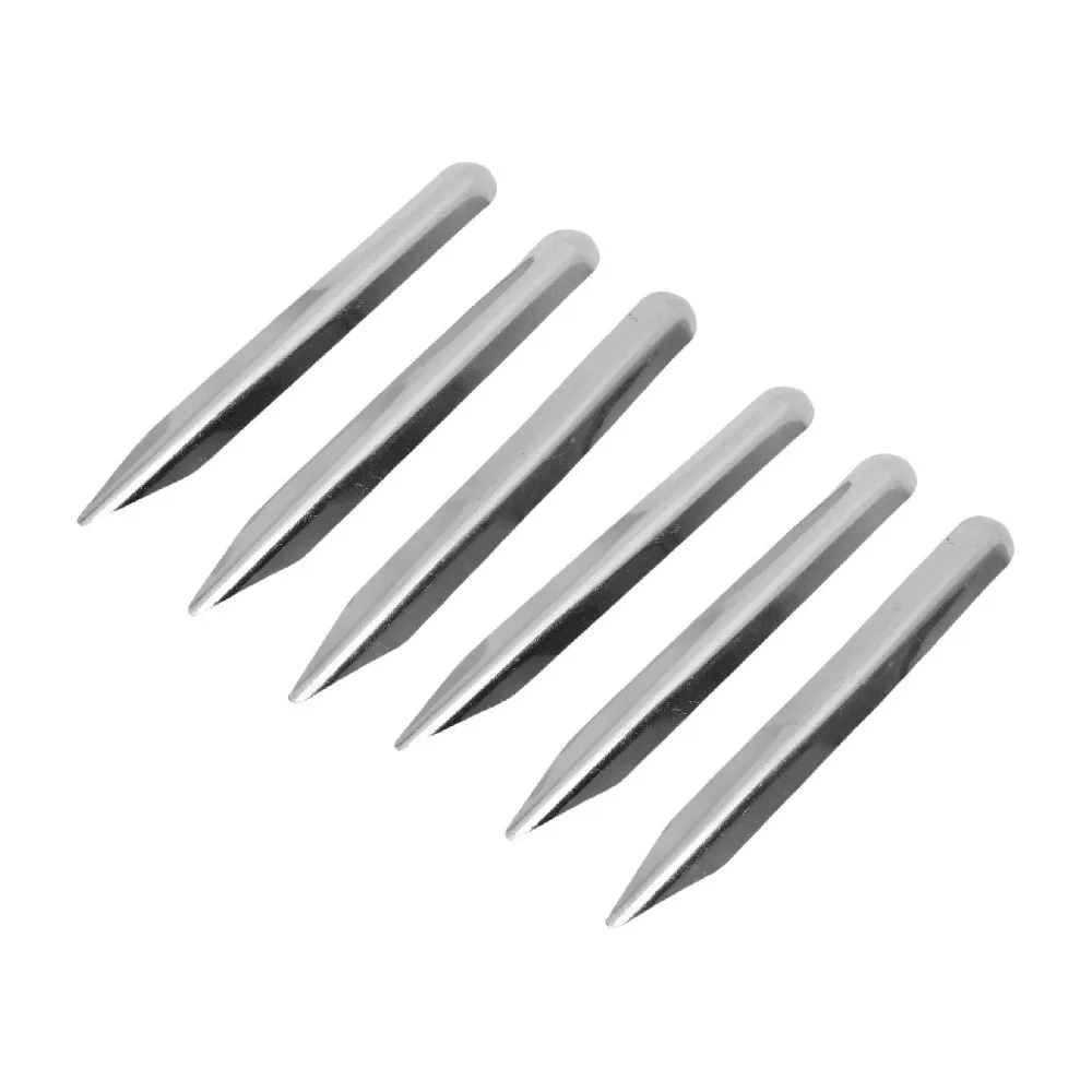 6Pcs Practical Rounded Pointed Ends Laboratory Spatula Set Curved Metal Bead Scoop Laboratory Spoon Transferring