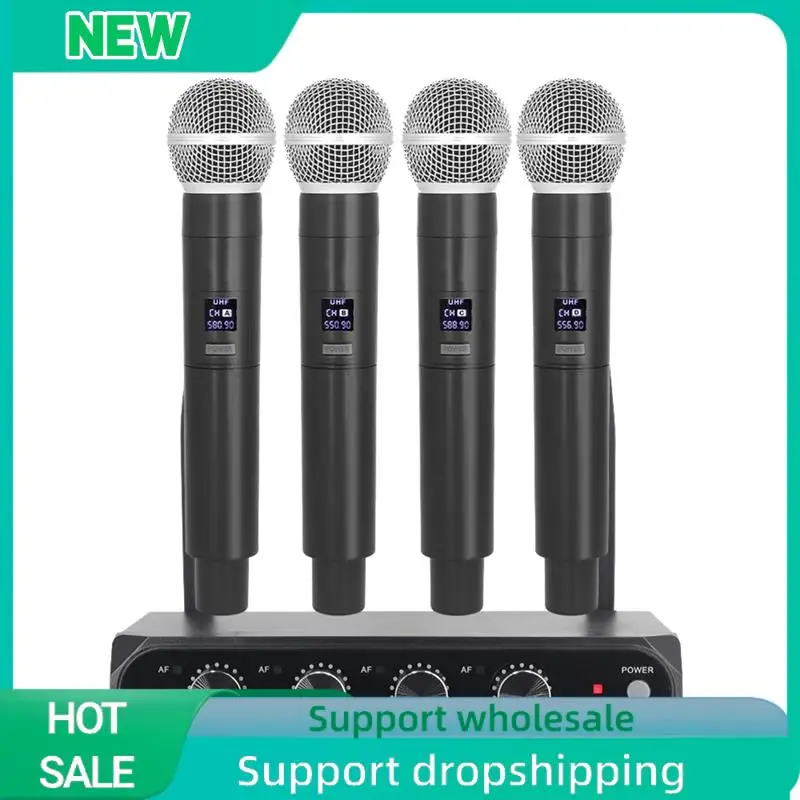 

Professional Wireless Microphone System Fixed Frequency Handheld Device Plastic For Stage, Home Parties, Churches