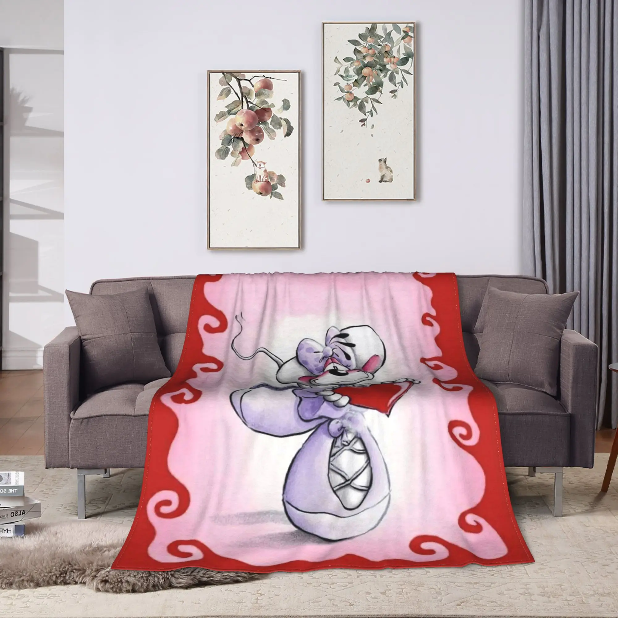 Diddl Cartoon Red LOVE Blankets Quality Soft  Throw Blanket Winter Travel Couch Bed Comfortable Bedspread