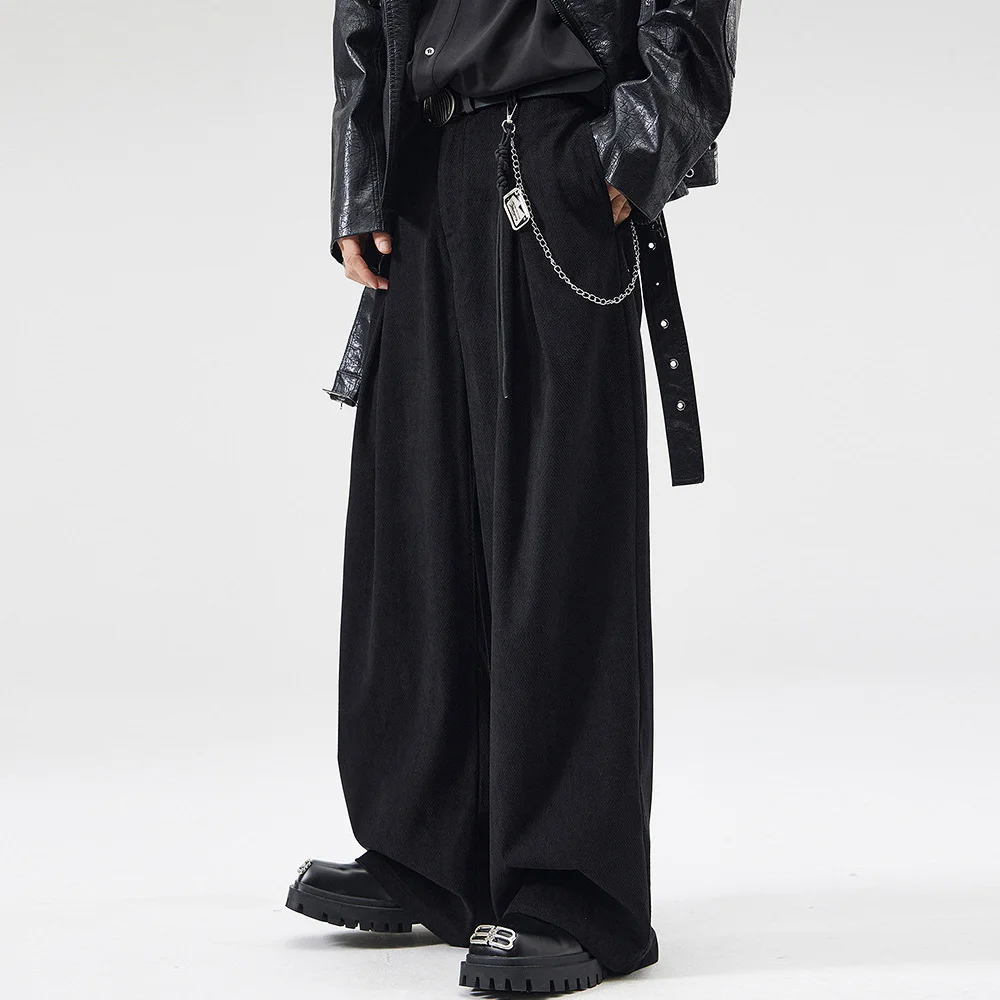 

Wide Leg Casual Suit Pants Men Japanese Korean Streetwear Fashion Loose Cleanfit Suit Baggy Pants Cityboy Long Trousers