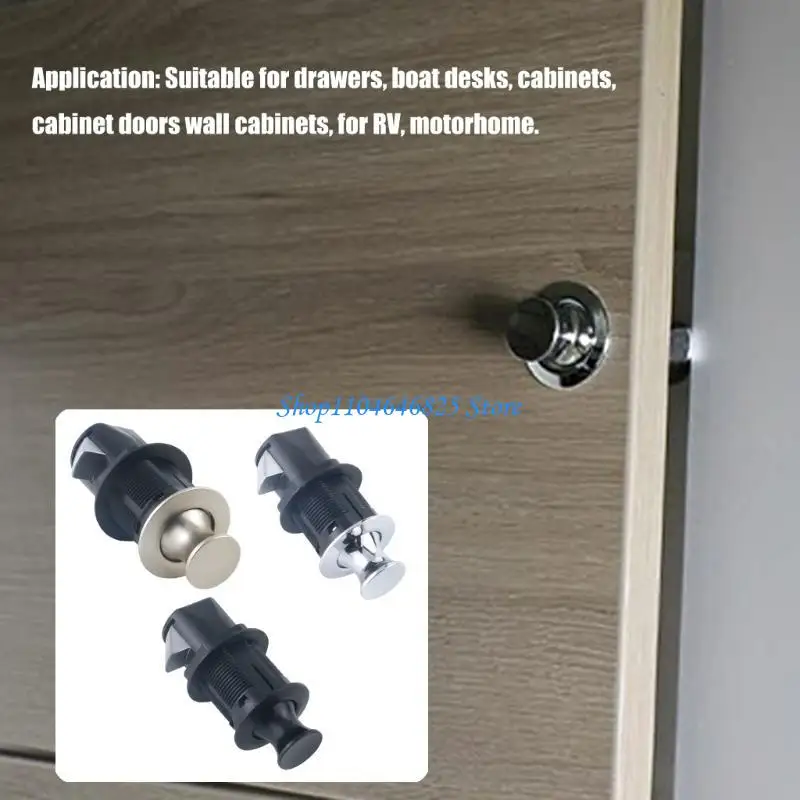 Round Embedded Push to Open Lock Zincs Alloy Flush Mount Cabinet Lock Enduring