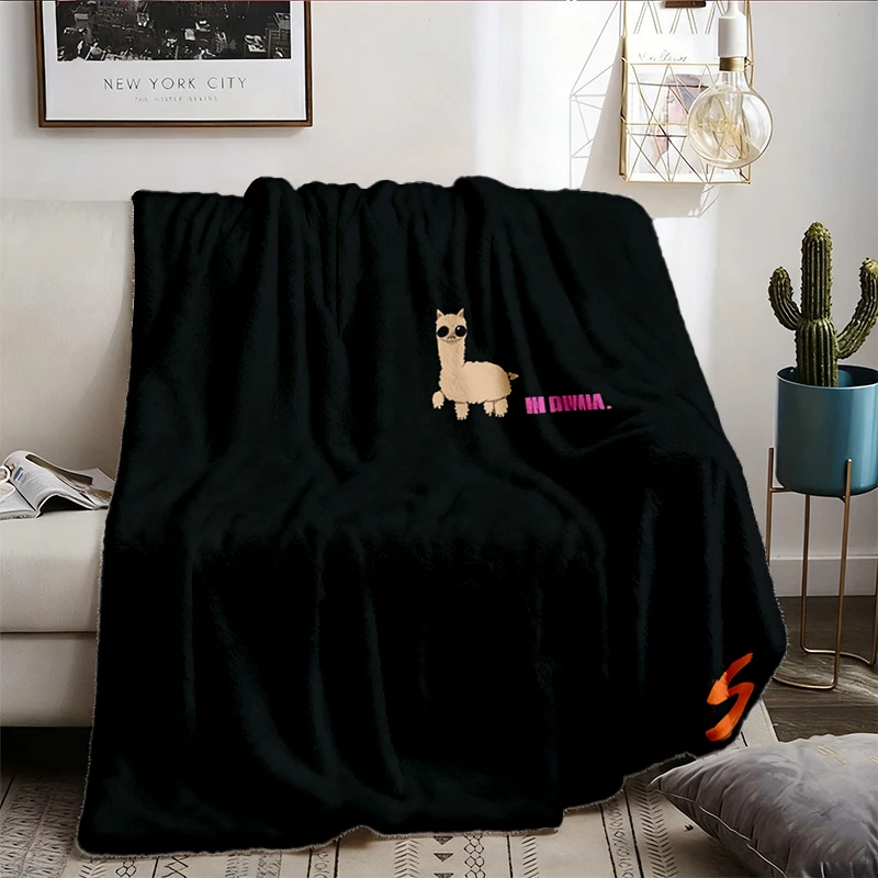 Alpaca No Drama Vintage Flannel Blanket, Retro Llama Lover Flannel Throw, Funny Cozy Blanket