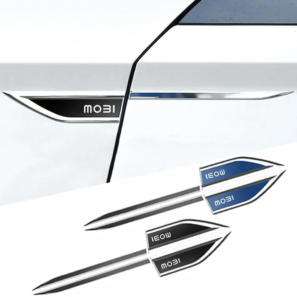 

2X Car Body Fender Side Metal Chrome Zinc Alloy Knife Side Emblem Decals 3D Sticker For Fiat MOBI Car Styling Accessories