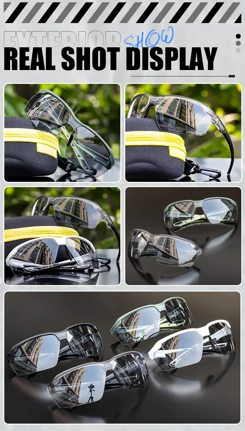 SCVCN Photochrome Radfahren Sonnenbrille Brille Fahrrad MTB Fahrrad Wandern Golf UV400 Sportbrille für Männer Frauen Baseball – Detail 15