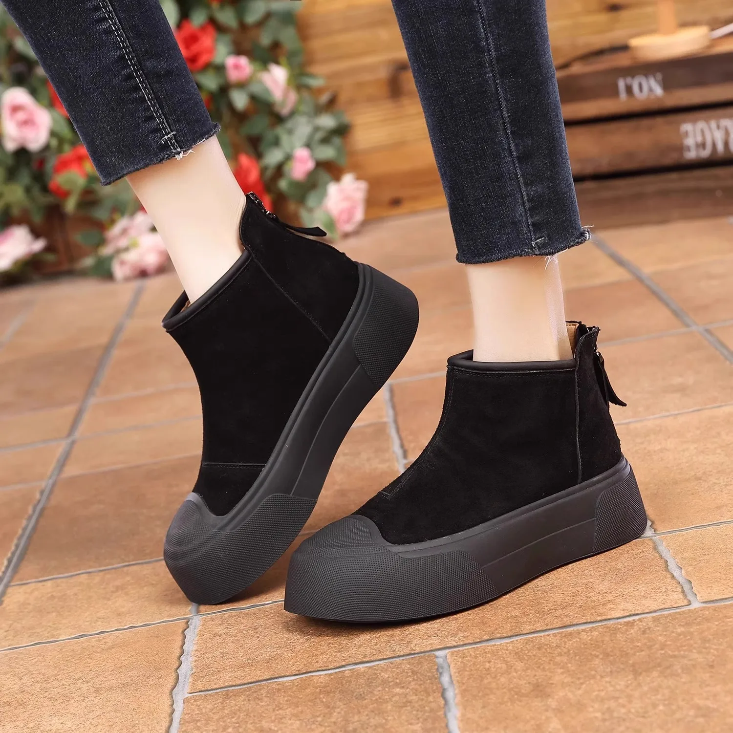 

Shoes for Woman Bottes Femme Comfort Snow Boots Winter Velvet Cotton Ankle Short Fur Boots Fashion Versatile Warm Botas Mujer