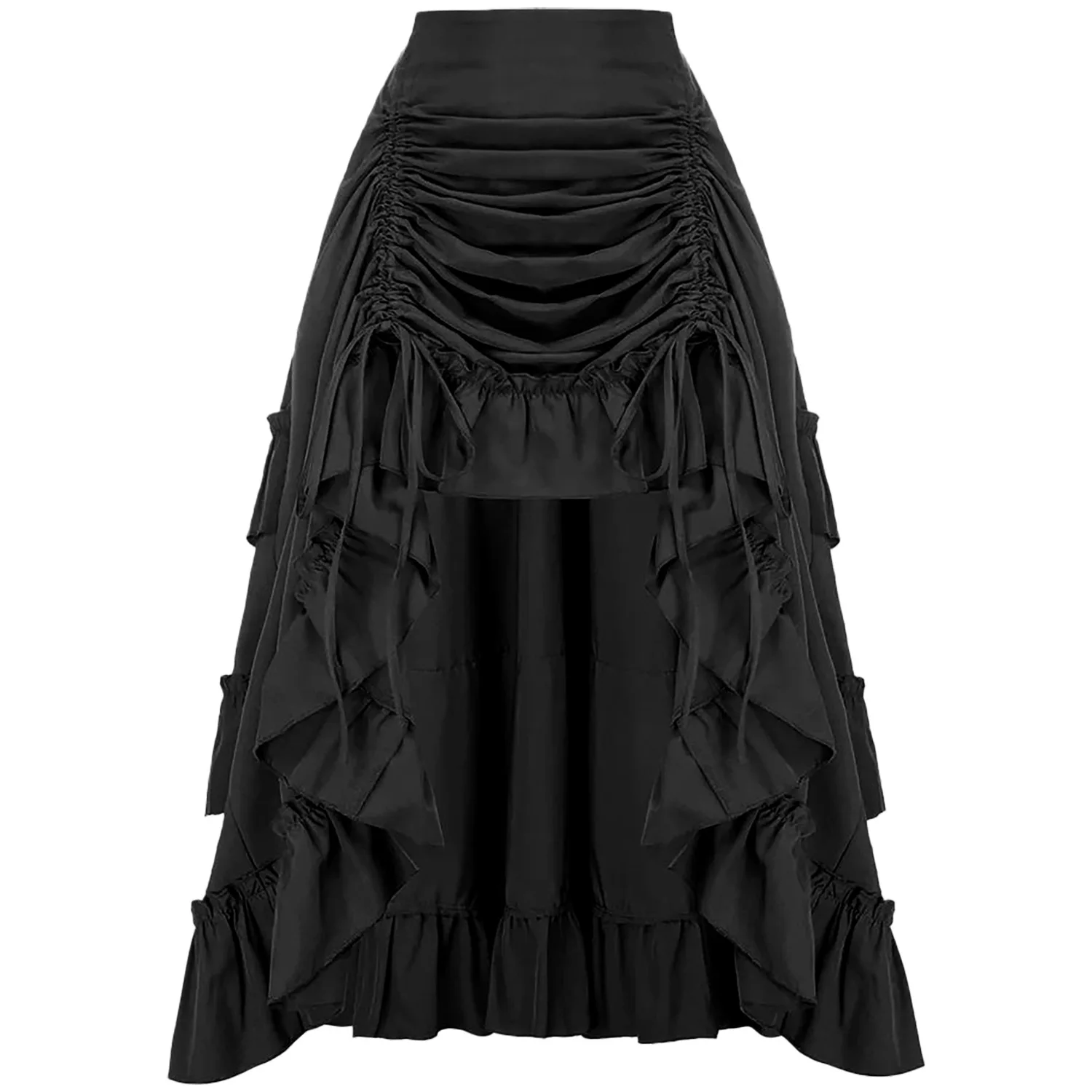 Ruffled High Waisted Long Victorian Skirt Steampunk Skirts Womens Party Wear Gothic Vintage Clothes Medieval Costume Sexy view 2