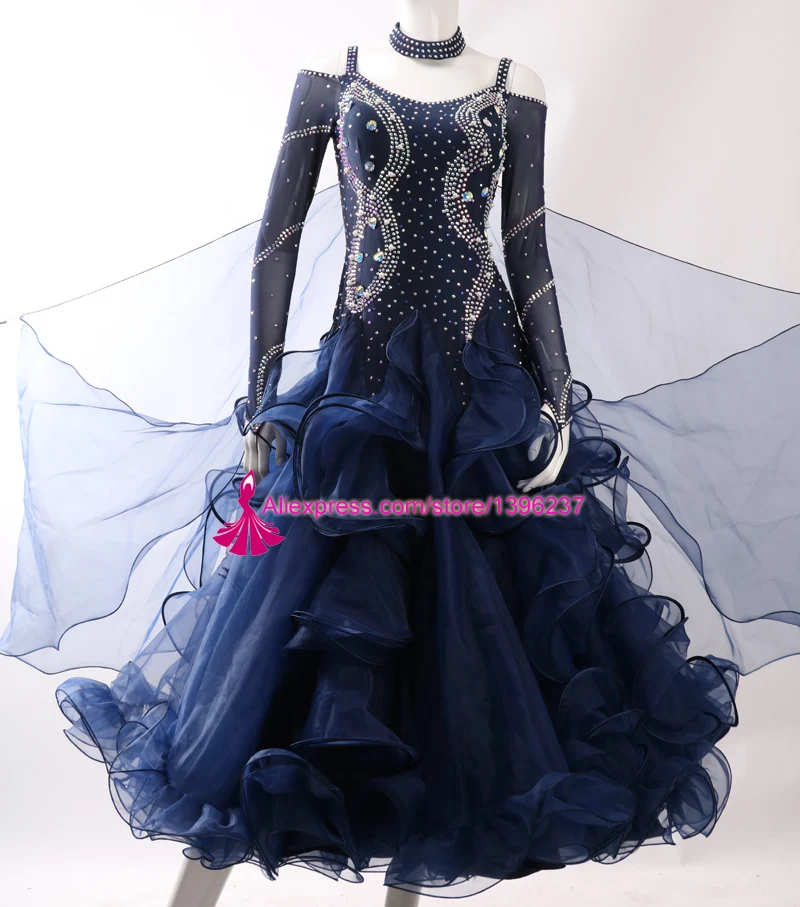 Standard Ballroom Dance Dresses Lady's High Quality Custom Made Competition Flamenco Waltz Ballroom Dancing Dress Women