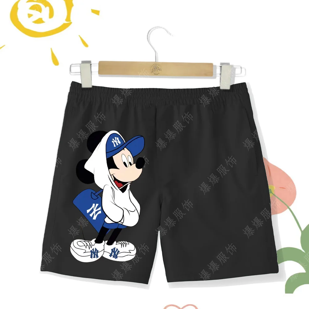 Summer new children's shorts Cartoon cute Mickey Summer Disney slacks Swim beach trunks Boys Medium and large children's shorts