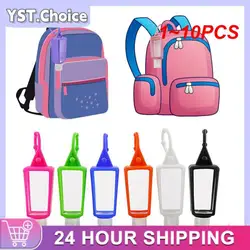 1~10PCS 30ml Silicone Mini Hand Sanitizer Hand Gel Holder Refillable Hook Empty Squeeze Bottles Portable Travel Soap Dispenser