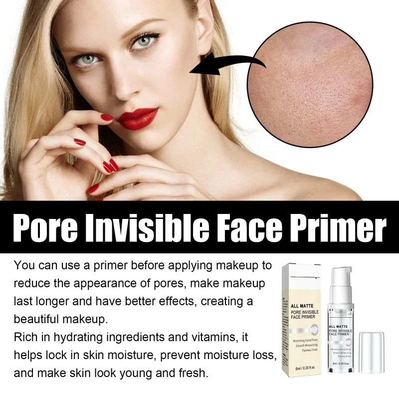 Controle de óleo invisível Make Up Face Base Creme, Base Facial, Fundação Primer Cosméticos, Poros Primer, Profissional