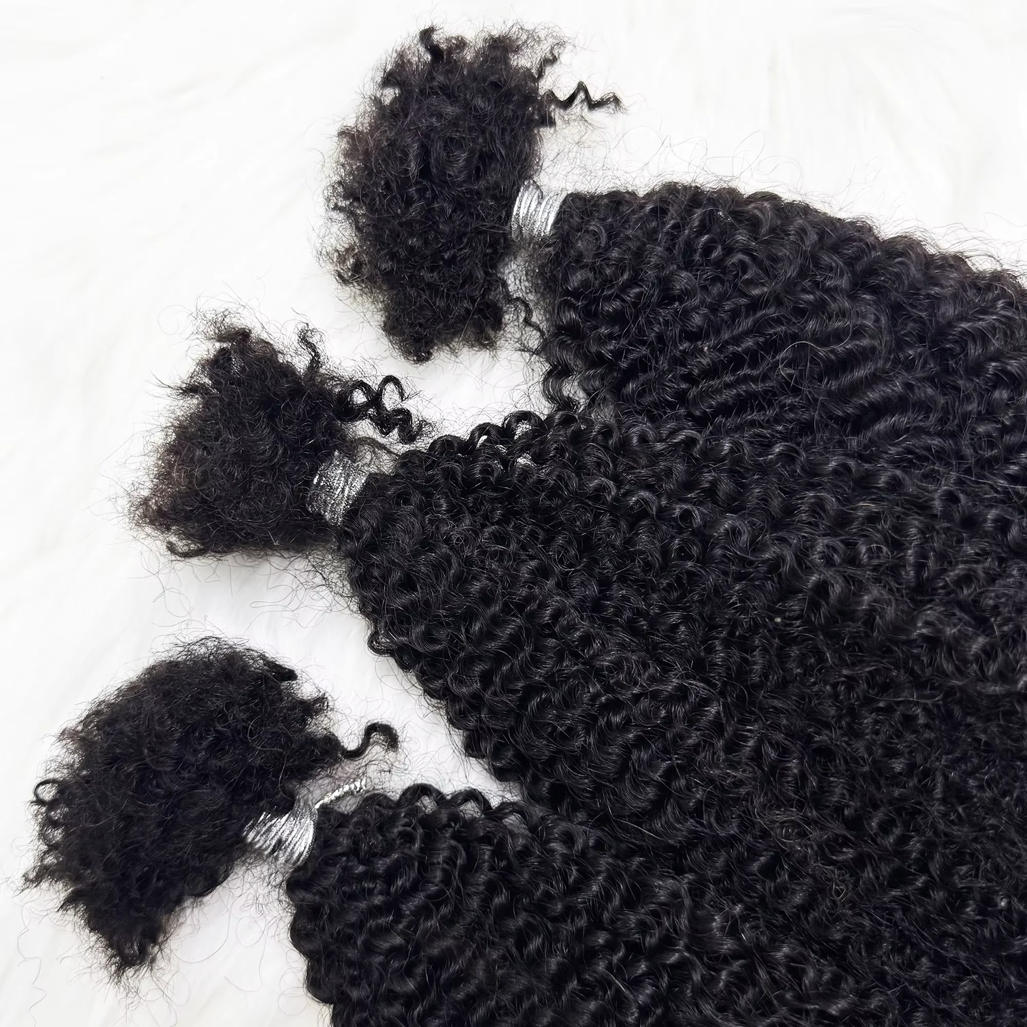 Afro Kinkys Bulk Human Hair for Twists Braiding Locs Dreadlock Extension Afro Kinky Curly Human Braiding Hair for Men Women Kids image 5