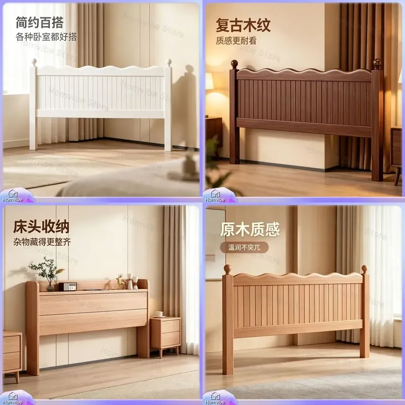 Solid Wood Headboard Separate Bedside Board Simple Bedroom Decor Fits Various Bed Frames Rental Room Transformation Furniture