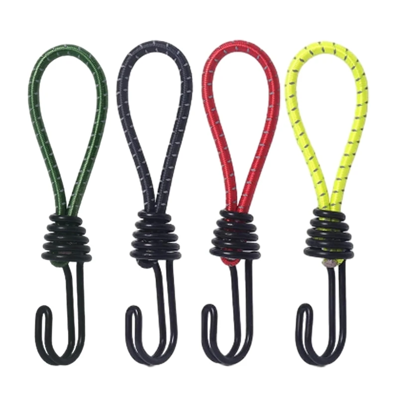 10Pcs Tent Fixing Cord String Carabiner Hooks Accessories Tent Elastic Rope Cord Hook for Outdoor Camping Canopy Tarp