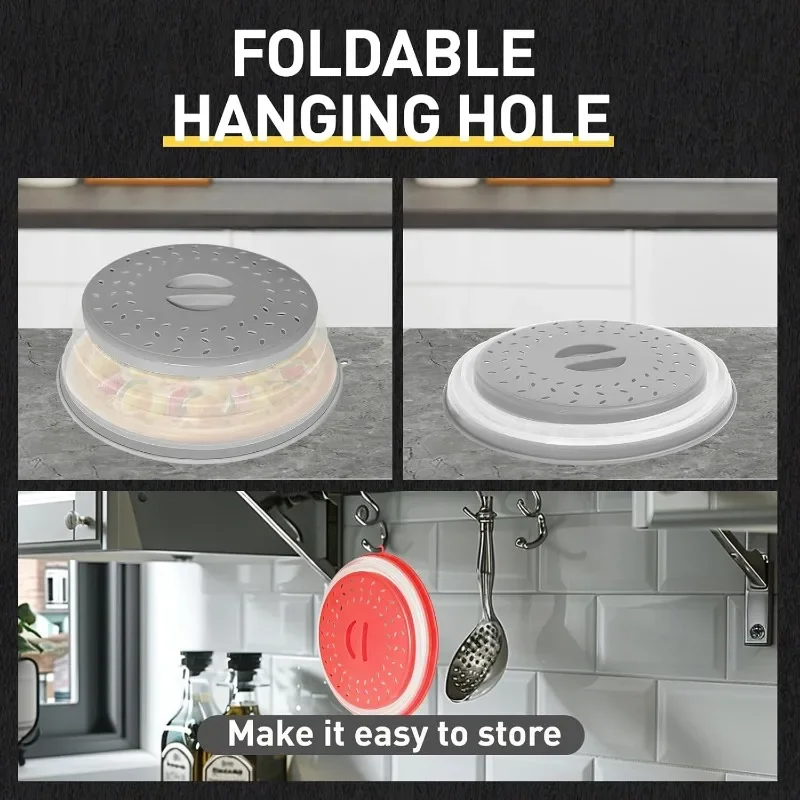 Multi-functional Silicone Foldable Fresh-keeping Cover,Microwave Oven Heating Cover Anti-oil and Anti-splash Cover Kitchen Tools