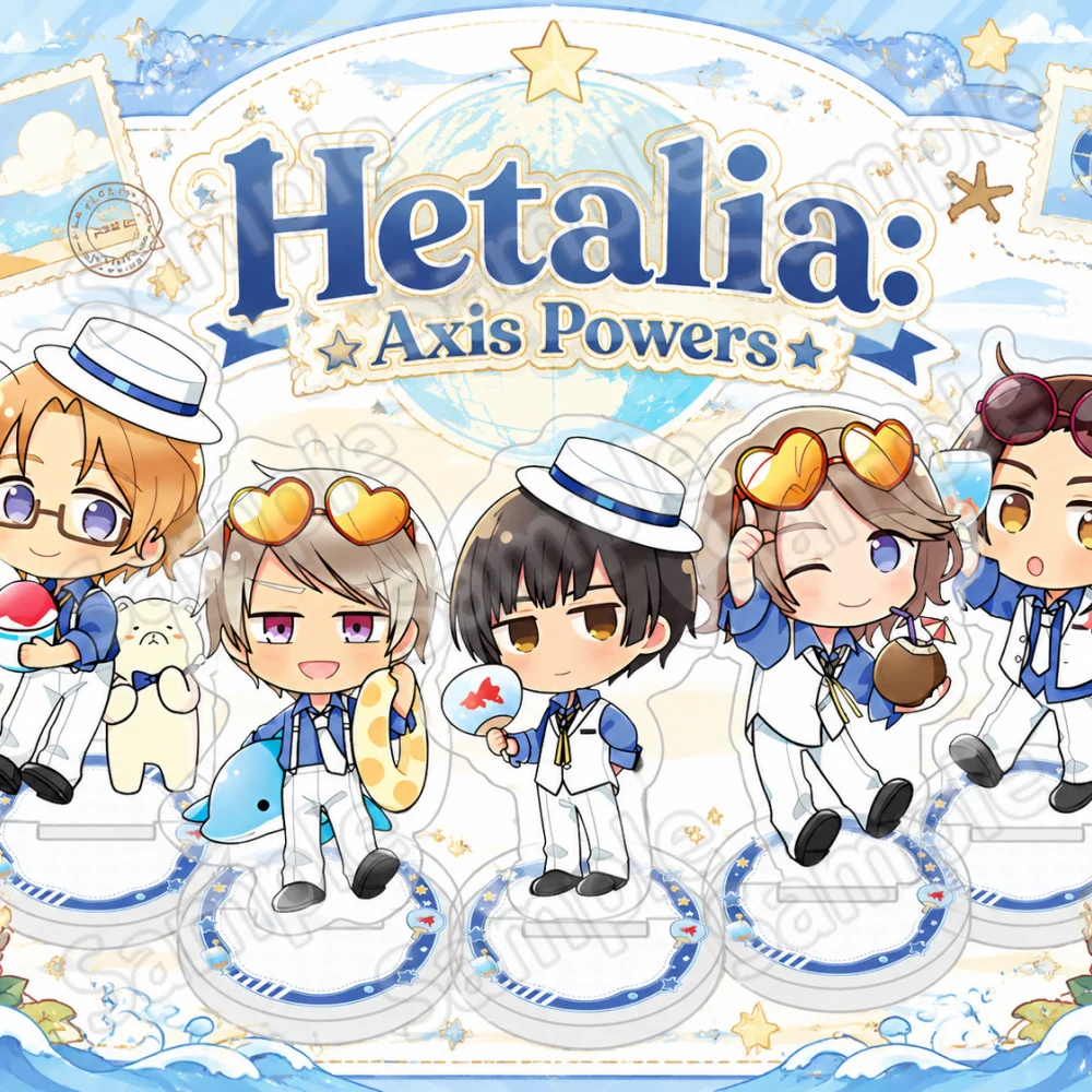 Hetalia: Axis Powers Russia Japan France 10cm Acrylic Stand Keychain Desktop Ornament Anime Collectible Fan