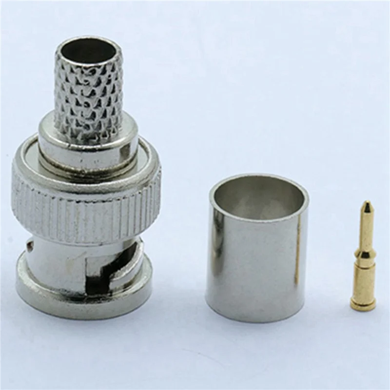 

AT44-90PCS BNC Мужской обжимной разъем для системы видеонаблюдения Женский соединительный разъем BNC RG6