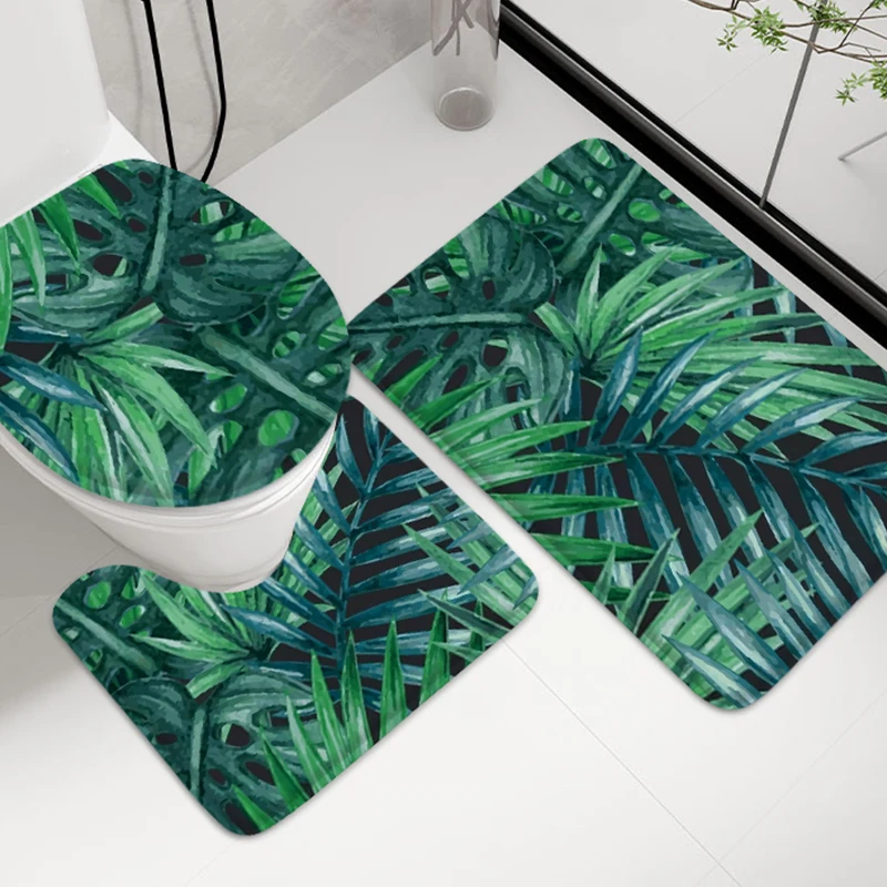 Dreiteilige Toilette, Badezimmer-Bodenmatte, Duschmatte, Badeunterlage, rutschfester Teppich, weich und bequem, Waschküche