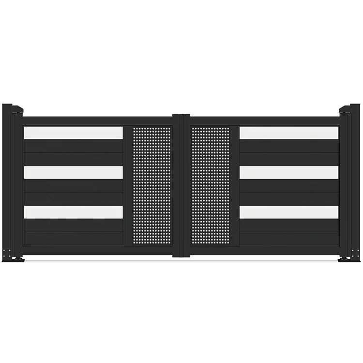 Customization Iron Courtyard Gate Community Outdoor Villa Gate Modern Laser Cutting  Double Open Iron Gate Rural Entrance Door