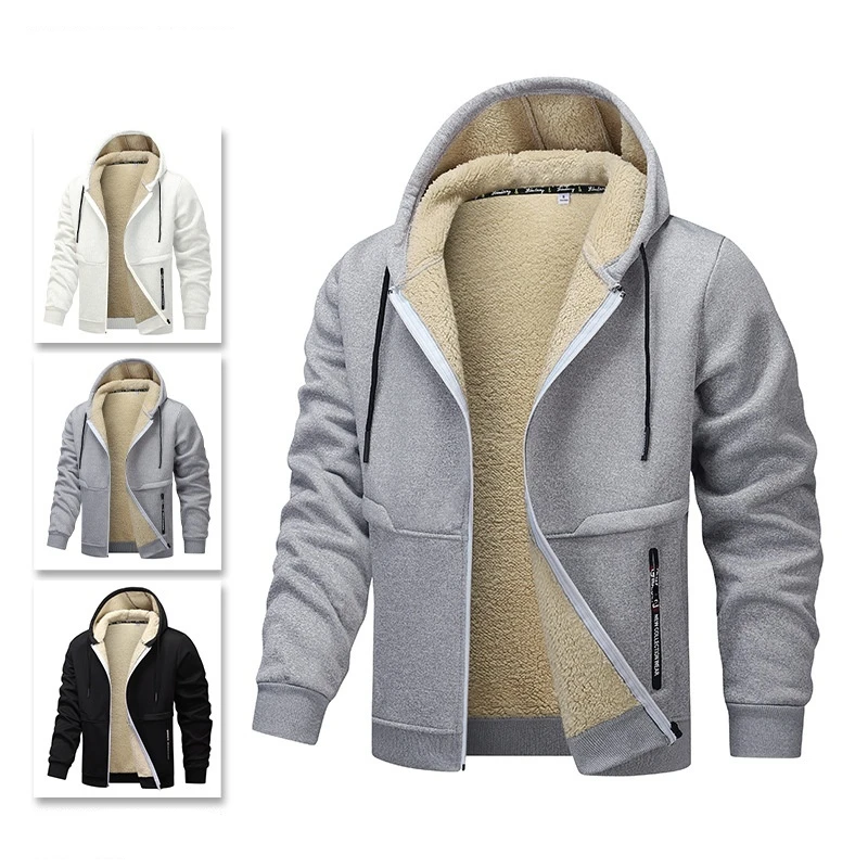 

Popular Jacket For Men In Europe And America, Winter With Thick Wool And Lamb Wool Cardigan, Hoodie, Men'S Jacket