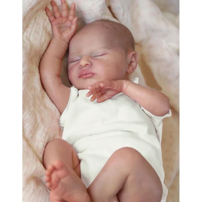 Muñeca Reborn de 21 pulgadas y 52cm, ya pintada, Laura hecha a mano, bebé recién nacido, juguete para niños, figura de regalo, muñecas para niñas