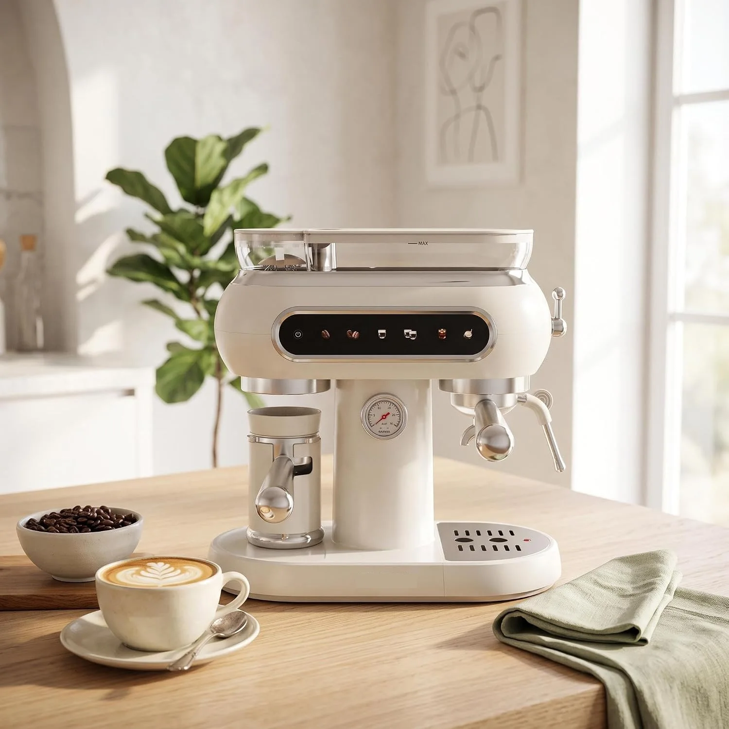 Macchina da caffè elettrica per un caffè dal sapore intenso – con macinacaffè integrato – 220-240 V, per un caffè appena preparato – senza macinacaffè integrato – ideale per la casa e l’ufficio.
