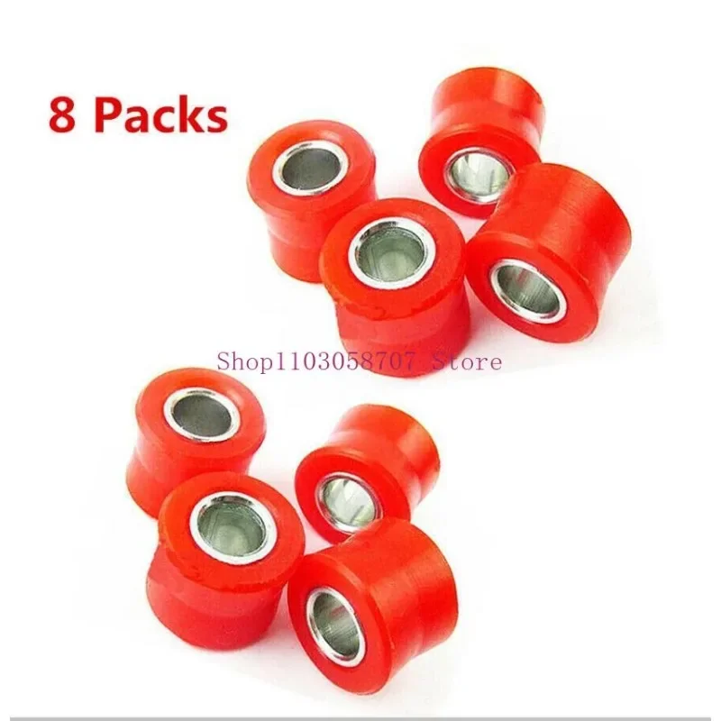 8 PCS Motorcycle ATV Bike Rear 10mm Shock Absorber Red Durable Rubber Bush Ring New