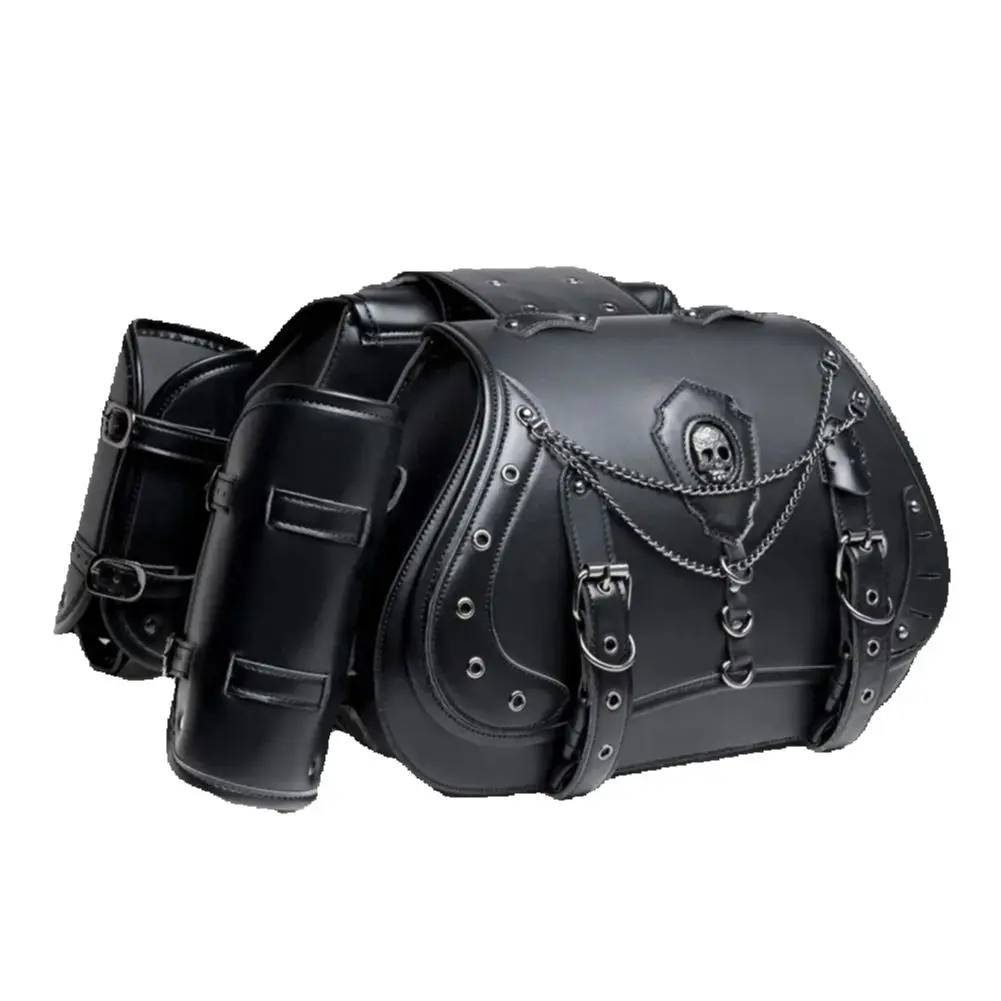 

For HANDA HSUZUKI YAMAHA BMW Motorcycle Saddle Bags Pouch Storage Case Side Luggage Tank Suitcase Waterproof PU Leather
